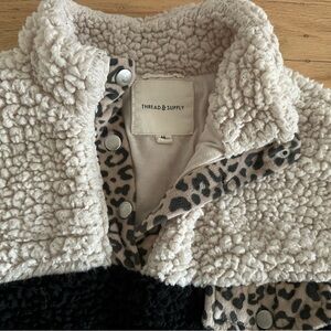 Thread & Supply Cream and Black Sherpa Fleece